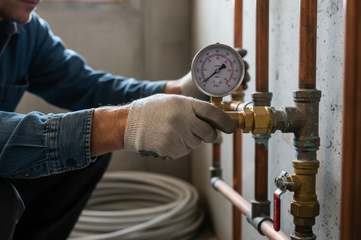 Pressure testing a repaired line during Water Line Repair in North Beach