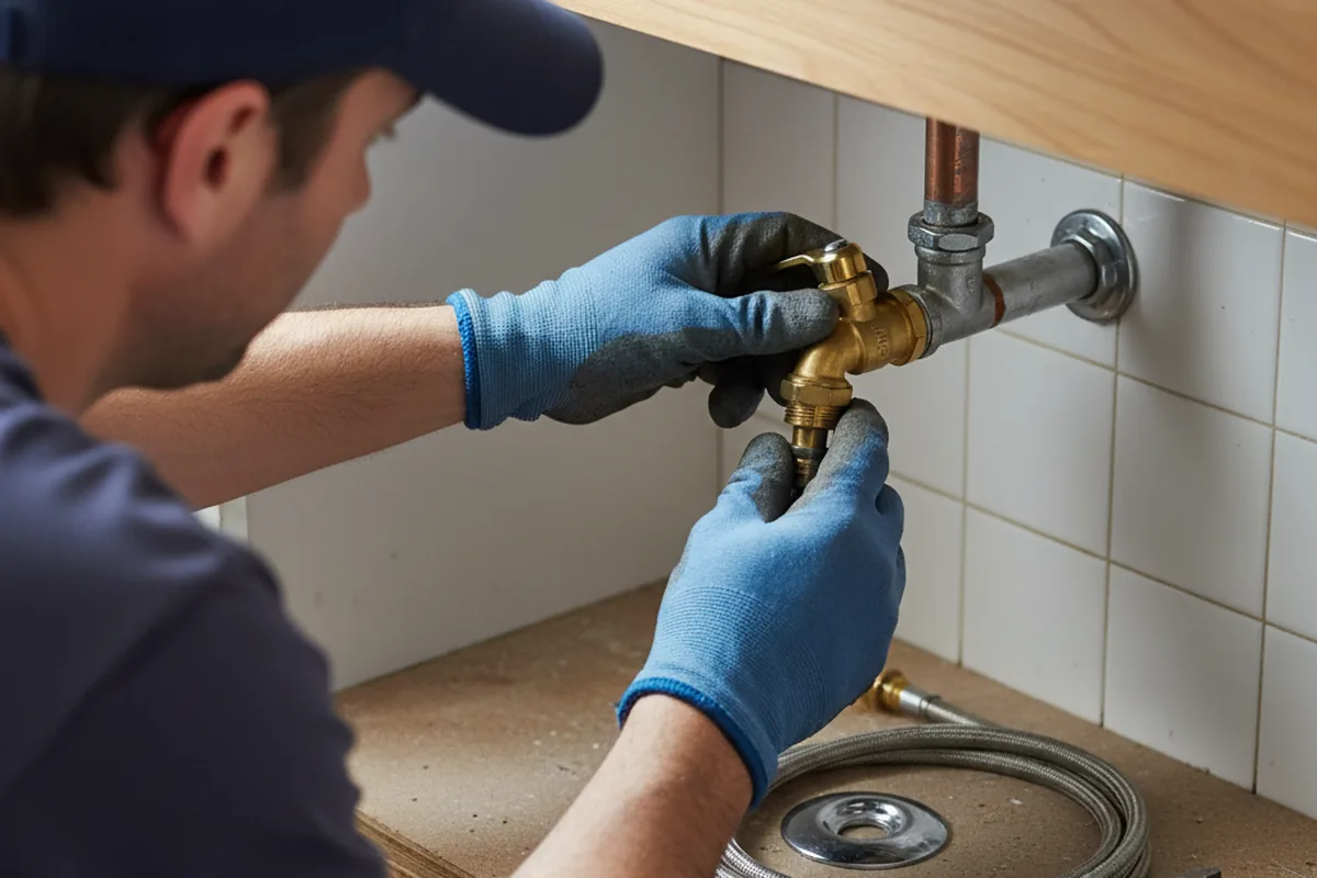 Shutoff valve and fitting work during Burst Pipe Repair in North Beach